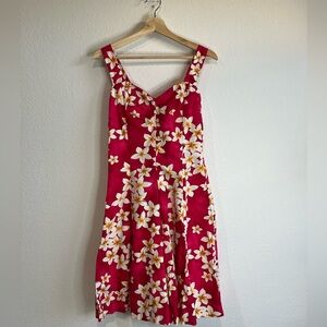 ALOHA Collection Red Floral Midi Dress
